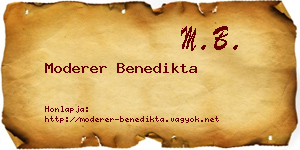 Moderer Benedikta névjegykártya